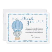 Chá de fraldas Elefante Azul