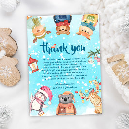 Cartão De Agradecimento Chá de fraldas Elegante De Inverno