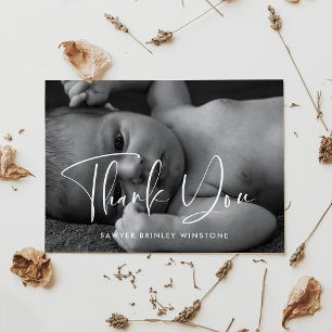 Cartão De Agradecimento Chá de fraldas elegante e moderno