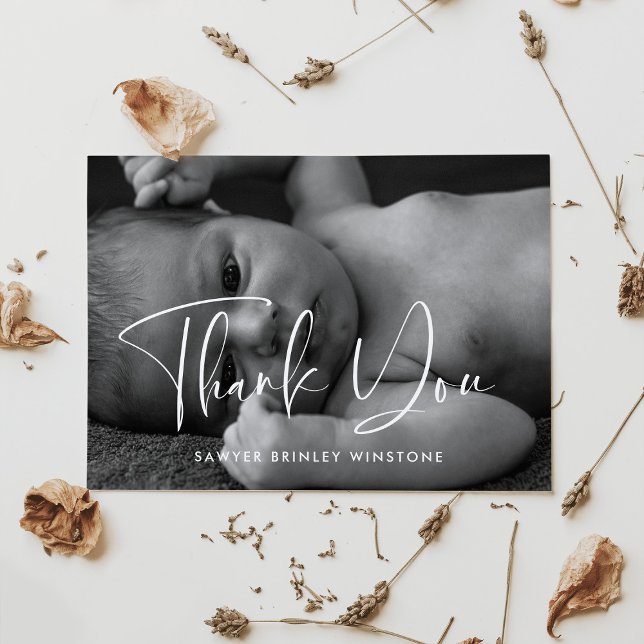 Cartão De Agradecimento Chá de fraldas elegante e moderno (Criador carregado)