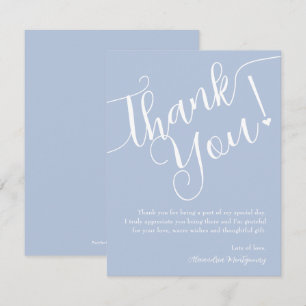 Cartão De Agradecimento Chá de fraldas Elegante Script Boy Blue