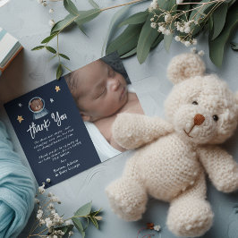 Cartão De Agradecimento Chá de fraldas Espacial da Floresta Cura