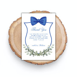 Cartão De Agradecimento Chá de fraldas Eucalyptus Crest Boy Arco Simples A