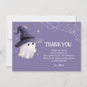 Cartão De Agradecimento Chá de fraldas fantasma do pequeno Boo Halloween