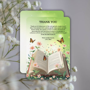 Cartão De Agradecimento Chá de fraldas Floral de Storybook do Jardim Moder