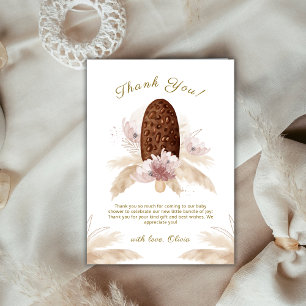 Cartão De Agradecimento Chá de fraldas Floral Elegante Boho
