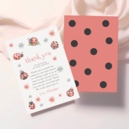 Cartão De Agradecimento Chá de fraldas Floral Inseto de Amor