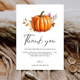 Cartão De Agradecimento Chá de fraldas Floral Moderno