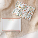 Cartão De Agradecimento Chá de fraldas Floral Moderno para Groovy<br><div class="desc">Obrigado seus amigos e entes queridos por estarem com você durante seu chá de fraldas retrorreflector com este moderno cartões de agradecimentos plano sobre o tema laranja queimado.</div>