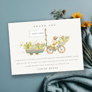 Cartão De Agradecimento Chá de fraldas Floral para Retriever de Ouro em cr