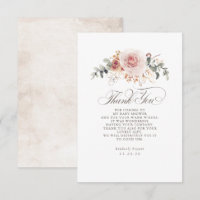 Chá de fraldas Floral Rosa Terrestre Obrigado