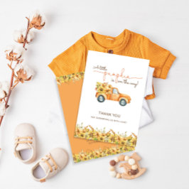 Cartão De Agradecimento Chá de fraldas Floral Russo Boho Pumpkin Fall