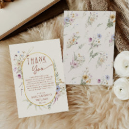 Cartão De Agradecimento Chá de fraldas Floral Rustic Terracotta