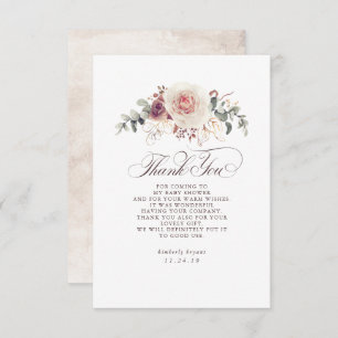 Cartão De Agradecimento Chá de fraldas Floral Terthy Shades Obrigado