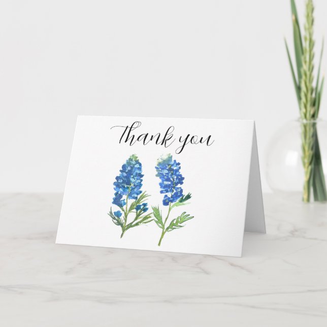 Cartão De Agradecimento Chá de fraldas Flores do Texas Bluebonnets Obrigad (Frente)