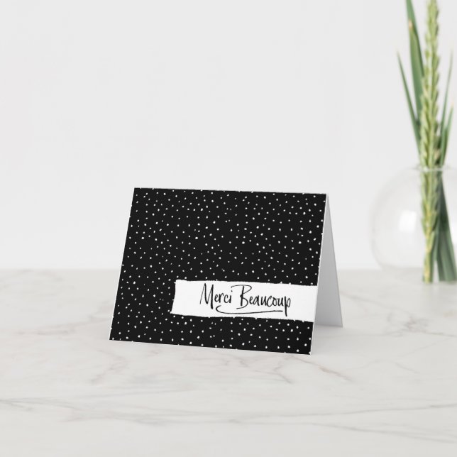 Cartão De Agradecimento Chá de fraldas Francês de Paris Obrigado (Frente)