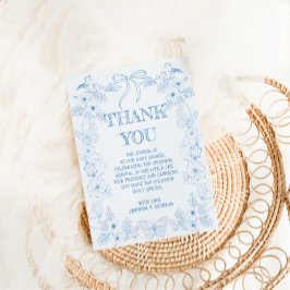 Cartão De Agradecimento Chá de fraldas francês Toile De Jouy Boy