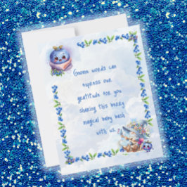 Cartão De Agradecimento Chá de fraldas Gnomo Blueberry Obrigado