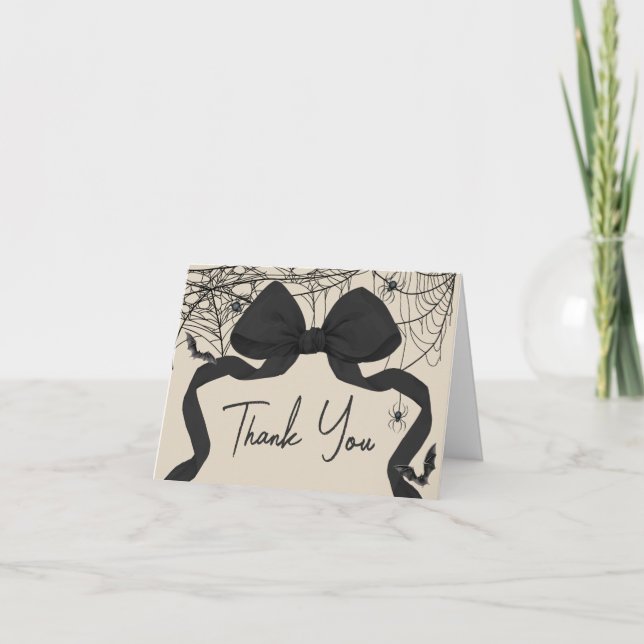 Cartão De Agradecimento Chá de fraldas Gótico de Pequeno Boo (Frente)