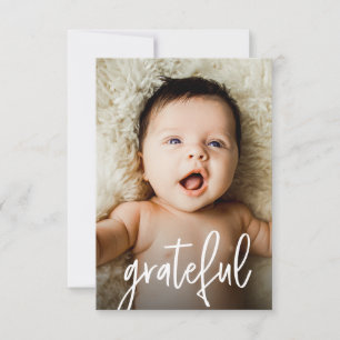 Cartão De Agradecimento Chá de fraldas Grateful de Fotografia Personalizad
