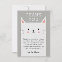 Chá de fraldas Kitty Cat Obrigado Personalizado