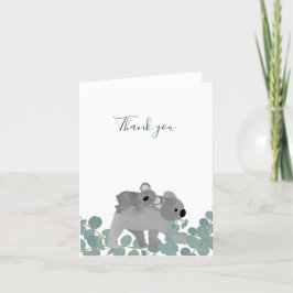 Cartão De Agradecimento Chá de fraldas Koala Bear Obrigado
