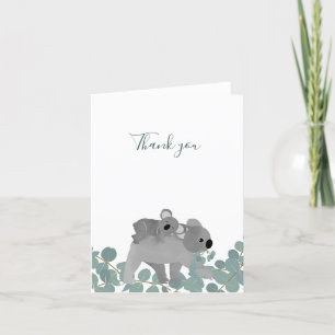 Cartão De Agradecimento Chá de fraldas Koala Bear Obrigado