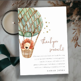 Cartão De Agradecimento Chá de fraldas Mágico de Leão de Balão de Ar Quent