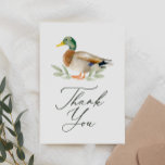 Cartão De Agradecimento Chá de fraldas Mallard Duck<br><div class="desc">Diga obrigado aos amigos e à família por te atenderem ou pelo chá de fraldas de alguém amado com esse tema de pato,  obrigado cartas.</div>