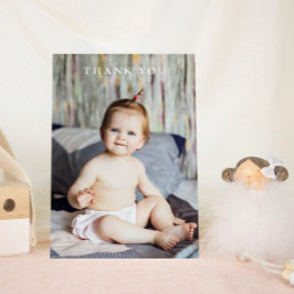 Cartão De Agradecimento Chá de fraldas Moderno Obrigado Uma Foto