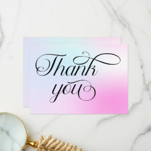 Cartão De Agradecimento Chá de fraldas Nine da Nuvem Rosa Moderno Pastel