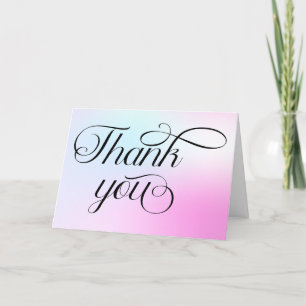 Cartão De Agradecimento Chá de fraldas Nine da Nuvem Rosa Moderno Pastel