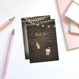 Cartão De Agradecimento Chá de fraldas Obrigado Bebê Está Se Indo Dourado