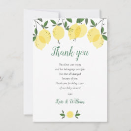 Cartão De Agradecimento Chá de fraldas Obrigado Poem Lemons