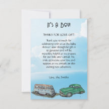 Chá de fraldas para um menino, van e sedan