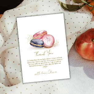 Cartão De Agradecimento Chá de fraldas Pastel Bonjour Bébé francês Macaron