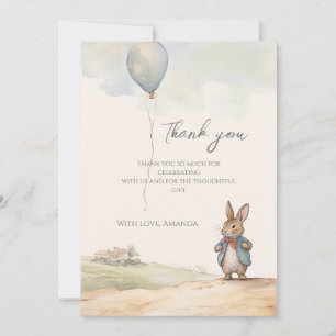 Cartão De Agradecimento Chá de fraldas Peter Rabbit