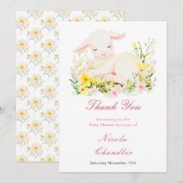 Cartão De Agradecimento Chá de fraldas primavera