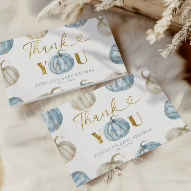 Cartão De Agradecimento Chá de fraldas Pumpkin Do Pastel Obrigado (Criador carregado)