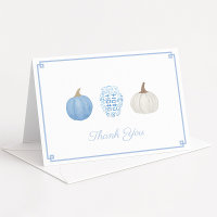 Chá de fraldas Pumpkins de Chinoiserie White Azul