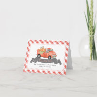 Chá de fraldas Red Pumpkin Truck Gingham
