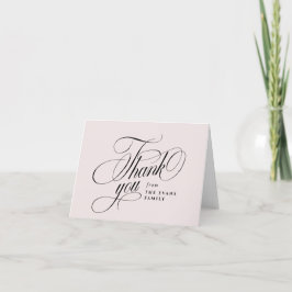 Cartão De Agradecimento Chá de fraldas rosa pincel de script elegante