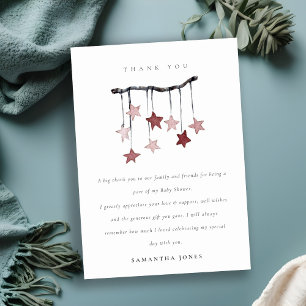 Cartão De Agradecimento Chá de fraldas rosa-rosado para portáteis mínimo c