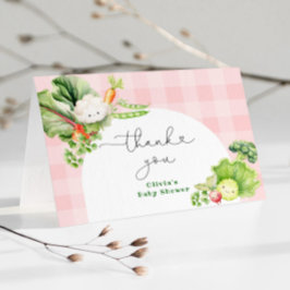 Cartão De Agradecimento Chá de fraldas rosado de raça local obrigado você