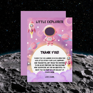 Cartão De Agradecimento Chá de fraldas Roxo Moderno do Little Explorer