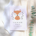 Cartão De Agradecimento Chá de fraldas Russo Da Raposa Cachorra - Obrigado<br><div class="desc">Cartões de obrigado giro para um chá de fraldas temático de raposa. A frente desta design apresenta um filhote de raposa desenhado à mão sentado em folhas verdes com "Obrigado" em maiúsculas rústicas e os detalhes do seu chá de fraldas abaixo. Adicione uma pequena mensagem manuscrita a dentro destas cartas...</div>