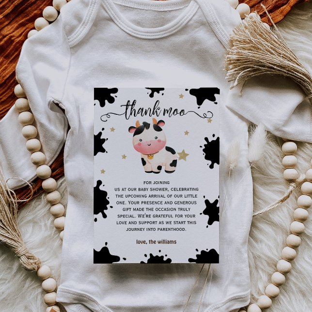 Cartão De Agradecimento Chá de fraldas Russo de Vaca Santa (Criador carregado)