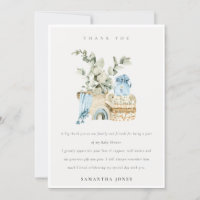 Chá de fraldas Rustic Boho Blue Foliage Boy