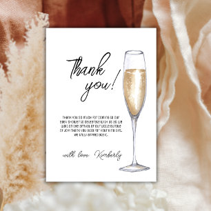 Cartão De Agradecimento Chá de fraldas Rustic Boho Champagne Brunch