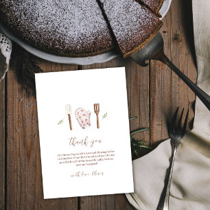 Cartão De Agradecimento Chá de fraldas Rustic Boho Chef Kitchen